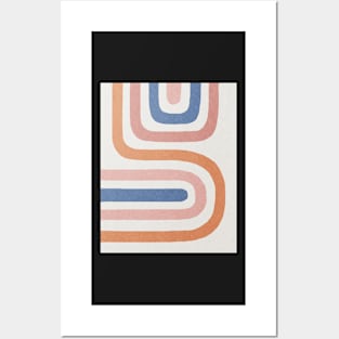 Abstract rainbow, Mid century art print Posters and Art